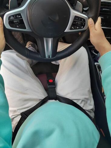 وسادة ناعمة لضبط المقعد لضبط راحة البطن وضبط الدعم لراحة مقعد السيارة وحامل أكواب السيارة وسادات مريحة وإبزيم وغطاء ممتد مما يجعل الكتف والرقبة مريحة (أسود) in Kuwait