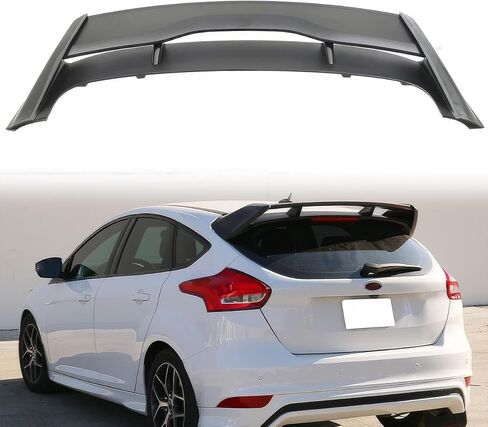 Rear Window Roof Spoiler, Compatible with 2012-2018 Ford Focus Hatchback, RS Style Unpainted Black ABS Rear Windshield Roofline Window Visor, 4 PCs in Saudi Arabia