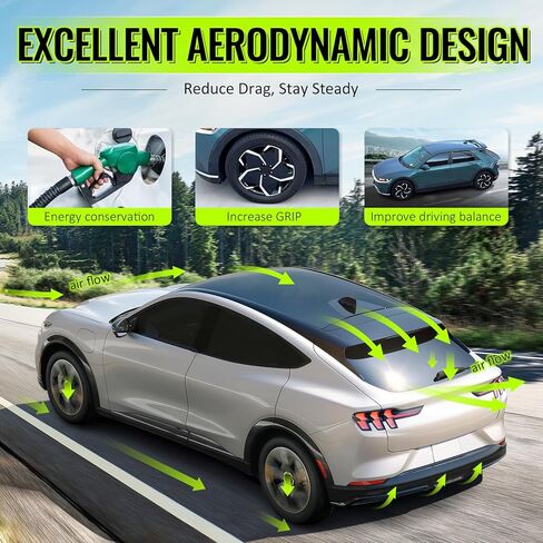 Rear Window Roof Spoiler, Compatible with 2012-2018 Ford Focus Hatchback, RS Style Unpainted Black ABS Rear Windshield Roofline Window Visor, 4 PCs in Saudi Arabia