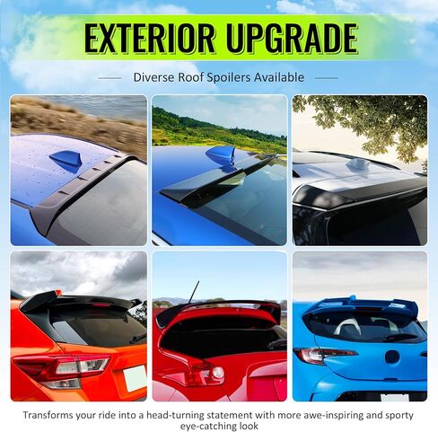 Rear Window Roof Spoiler, Compatible with 2012-2018 Ford Focus Hatchback, RS Style Unpainted Black ABS Rear Windshield Roofline Window Visor, 4 PCs in Saudi Arabia