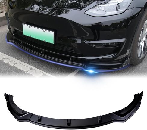 المصد الأمامي للشفة الأمامية والجناح الأمامي المناسب لملحقات Tesla Model Y 2020 2021 2022 2023 2024 (أسود غير لامع) in Saudi Arabia