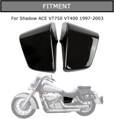 PSLER Battery Side Fairing Cover -Motorcycle Battery Cover for Shadow ACE VT750 VT400 1997-2003 (Black) in Saudi Arabia