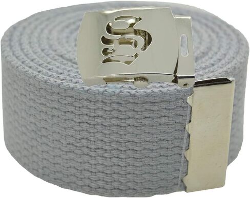 Old English Initial"S" Canvas Military Web Belt & Silver Buckle 60 Inch in Kuwait
