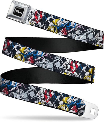 Transformers Belt, Seatbelt Buckle Belt, Transformers Autobot Decepticon Robots and Alt Modes Collage, Adjustable in Saudi Arabia