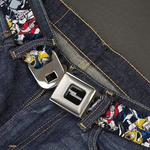 Transformers Belt, Seatbelt Buckle Belt, Transformers Autobot Decepticon Robots and Alt Modes Collage, Adjustable in Saudi Arabia