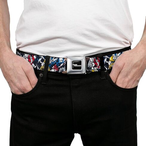 Transformers Belt, Seatbelt Buckle Belt, Transformers Autobot Decepticon Robots and Alt Modes Collage, Adjustable in Saudi Arabia