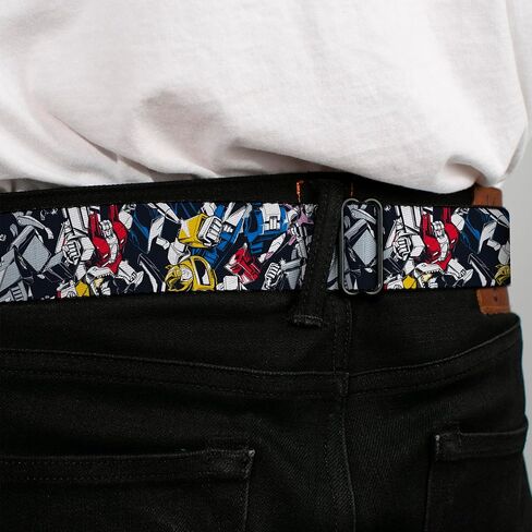 Transformers Belt, Seatbelt Buckle Belt, Transformers Autobot Decepticon Robots and Alt Modes Collage, Adjustable in Saudi Arabia