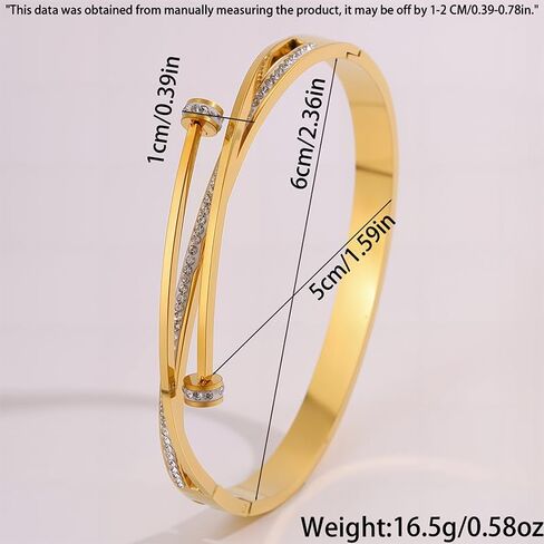 New Unique Double Crystal Nail Head Cross Stainless Steel Bangle Bracelet Popular Gifts for Girlfriend Mom Wedding Love Bracelet in Saudi Arabia