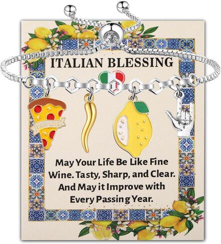 SEIRAA Italian Horn Bracelet Italian Blessing Gifts Italian Jewelry Italian Lemon Bracelet Italian Mama Gifts in Saudi Arabia