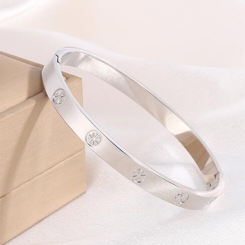Luxury Silver Tone Bangle for Women Hypoallergenic, Tarnish Resistant & Timeless in Saudi Arabia