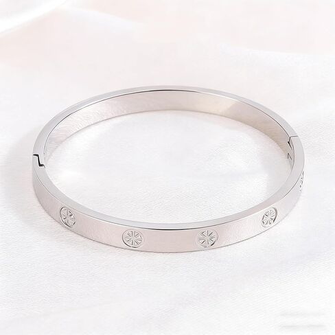 Luxury Silver Tone Bangle for Women Hypoallergenic, Tarnish Resistant & Timeless in Saudi Arabia