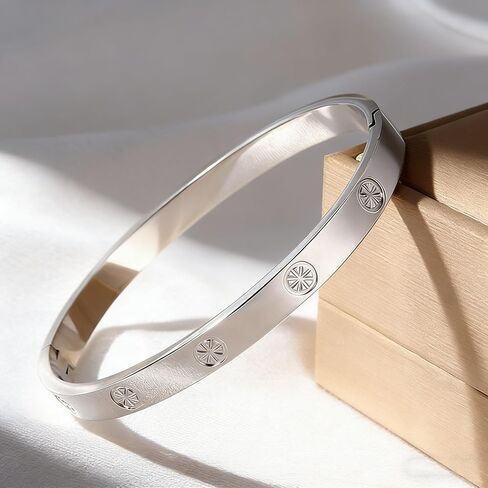 Luxury Silver Tone Bangle for Women Hypoallergenic, Tarnish Resistant & Timeless in Saudi Arabia