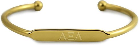 Sorority Shop Alpha Xi Delta Bracelet — 18k Gold-Plated Adjustable Bangle Bracelet with Greek Letters, Alpha Xi Delta Sorority Gift For Women in Saudi Arabia