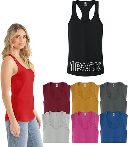 Next Level 1533 Women's Racerback Tank Top Bulk, Plain Bundle Sleeveless T-Shirt for Ladies, Assorted Color Multipack Set in Saudi Arabia