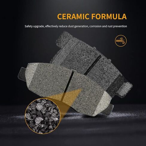 Front and Rear Disc Brake Pads Set Ceramic w/Hardware Replacement for 2002 2003 2004 2005 2006 2007 2008 2009 2010 2011 Hon-da Civic 1998-2002 Accord 2001-2005 El in Kuwait