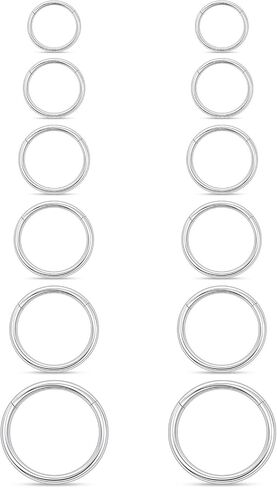 20/18/16/14G Hinged Clicker Septum Nose Rings Hoop Tragus Helix Cartilage Hoop Earrings for Women Men in Kuwait