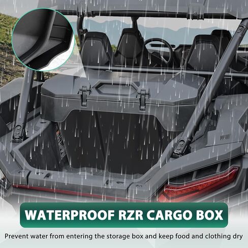 55QT Forward Cargo Box for Polaris RZR XP 1000 2024, UTV Rear Waterproof Bin Bed Storage Box for RZR XP 1000/ XP 4 1000 Sport/Premium/Ultimate 2024 Accessories, Replace OEM #2884525 in Kuwait