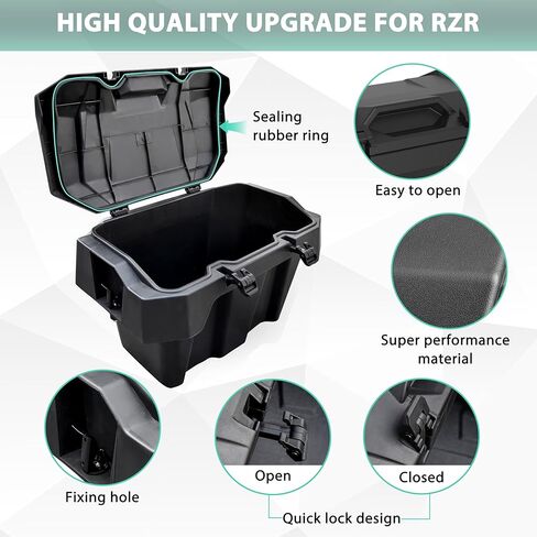 55QT Forward Cargo Box for Polaris RZR XP 1000 2024, UTV Rear Waterproof Bin Bed Storage Box for RZR XP 1000/ XP 4 1000 Sport/Premium/Ultimate 2024 Accessories, Replace OEM #2884525 in Kuwait