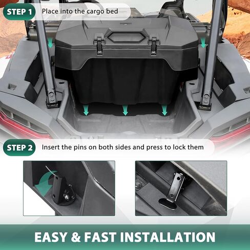 55QT Forward Cargo Box for Polaris RZR XP 1000 2024, UTV Rear Waterproof Bin Bed Storage Box for RZR XP 1000/ XP 4 1000 Sport/Premium/Ultimate 2024 Accessories, Replace OEM #2884525 in Kuwait