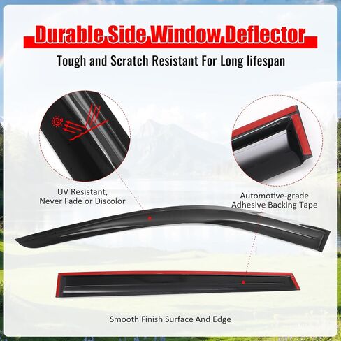 IKON MOTORSPORTS Tape on Window Visors Compatible with 2022-2026 Infiniti QX60, Mugen Style Acrylic Somke Rain Guards, Side Window Wind Deflectors 4PCS in Saudi Arabia