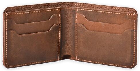 Leather Wallet for Men, Top Grain Bifold Wallet, Strong Stitching (Black) in Saudi Arabia