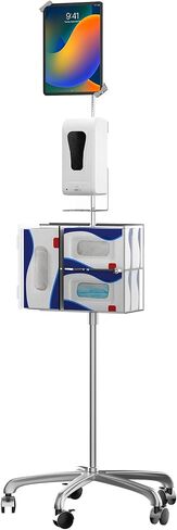 Gooseneck Floor Stand – CTA Heavy-Duty Height-Adjustable Rotating Tablet Base for iPad 7th/8th/9th Gen 10.2" - Air 4 - 12.9" - Pro 11" - Surface Pro 4 - Zebra & Other 7-13" Tablets - Silver (PAD-HFS) in Kuwait