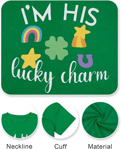 I Am Her Shamrock I Am His Lucky Charm T-Shirt Couples Patricks Matching Shirts for Husband and Wife Short Sleeve Tops in Saudi Arabia