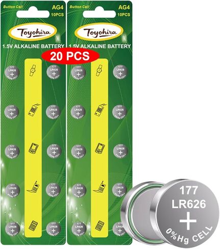 Toyohira SR626SW Watch Battery 377 Watch Battery 10 Pack, Button Cell Batteries High Capacity 377 lr626 ag4 Alkaline 1.5v Batteries Replacement for Watches Calculators Toys in Kuwait
