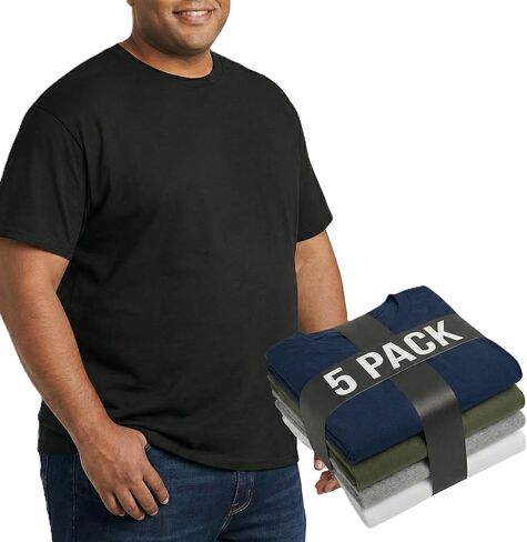 5 Pack Men's Big and Tall T-Shirts Mesh Quick Dry Workout Shirts Loose Fit Athletic Tees in Saudi Arabia