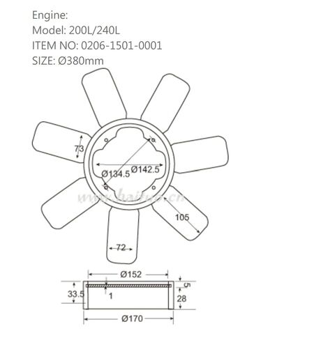 HAITUO Cooling Fan Blade for Nissan 200SX 1979-1982, Datsun 720 Pickup 1983-1986 2.4L,Hardbody Pickup D21 1986-1990 2.4L, Pathfinder 1987-1988 2.4L Fits 21060N8560, 21060N8400,21060-N8560 in Kuwait