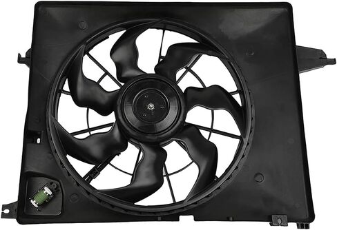 SCITOO Engine Radiator Cooling Fan Assembly Compatible with 2010-2012 for Hyundai for Santa Fe 2.4L 3.5L 2011-2013 for Kia for Sorento 2.4L 3.5L; Replace 621493 in Saudi Arabia