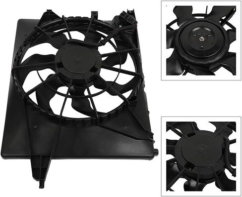 SCITOO Engine Radiator Cooling Fan Assembly Compatible with 2010-2012 for Hyundai for Santa Fe 2.4L 3.5L 2011-2013 for Kia for Sorento 2.4L 3.5L; Replace 621493 in Saudi Arabia