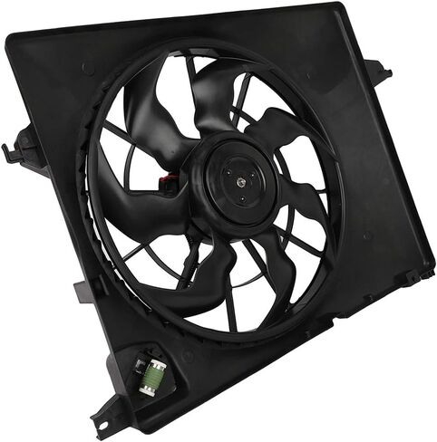 SCITOO Engine Radiator Cooling Fan Assembly Compatible with 2010-2012 for Hyundai for Santa Fe 2.4L 3.5L 2011-2013 for Kia for Sorento 2.4L 3.5L; Replace 621493 in Saudi Arabia
