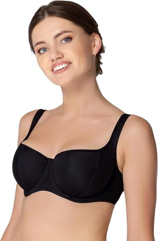 حمالة صدر نسائية من Rosme غير مبطنة بتأثير Underwire مقاس كبير من القماش البسيط المسامي الناعم ذو الرقبة المربعة in Kuwait