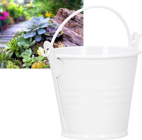 Small Metal Buckets, 10PCS Small Tin Bucket Mini Buckets Small Galvanized Buckets Christmas Tin Buckets Candy Bucket for Balcony, Windowsill, Desk(Pink) in Kuwait