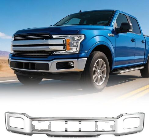 VRC Front Bumper Compatible with 2018 2019 2020 Ford F-150 F150,One-Piece Bumper Chrome Face Bar,For 18 19 20 F150 Replacement,FO1002430 in Kuwait
