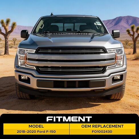 VRC Front Bumper Compatible with 2018 2019 2020 Ford F-150 F150,One-Piece Bumper Chrome Face Bar,For 18 19 20 F150 Replacement,FO1002430 in Kuwait