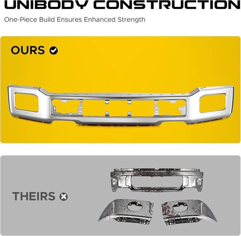 VRC Front Bumper Compatible with 2018 2019 2020 Ford F-150 F150,One-Piece Bumper Chrome Face Bar,For 18 19 20 F150 Replacement,FO1002430 in Kuwait