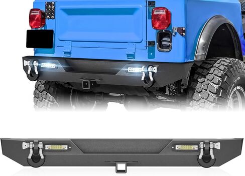 for Wrangler JK JL & Gladiator JT Front Bumper Compatible with 2007-2026 Jeep Wrangler JK JL JKU JLU Unlimited & Gladiator JT 2/4 Doors with 5 x LED Light, Winch Plate, Paintable Armor, D-rings in Saudi Arabia
