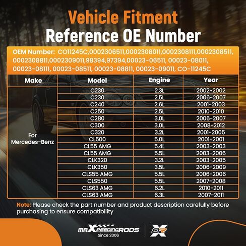 ضاغط تيار متردد maxpeedingrods CO11245C مع قابض لسيارة Mercedes-Benz C230 C300 E350 ML350، متوافق مع C250 C280 C320 CLK350 E550 ML500 CLS550، 2.3L 2.5L 3.0L 3.2L 3.5L 5.0L 5.5L، استبدال 2001-2013 in Saudi Arabia