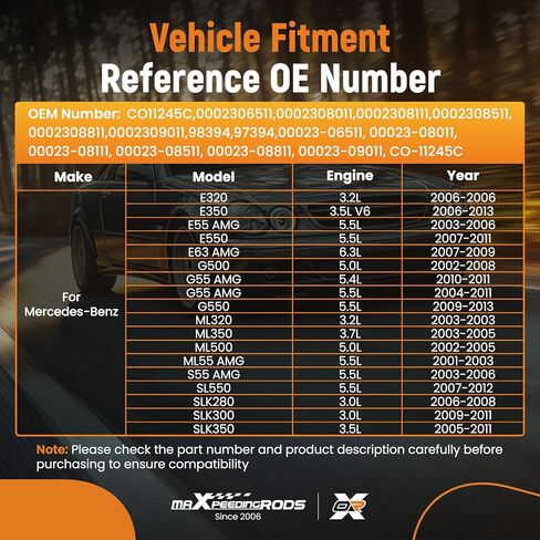ضاغط تيار متردد maxpeedingrods CO11245C مع قابض لسيارة Mercedes-Benz C230 C300 E350 ML350، متوافق مع C250 C280 C320 CLK350 E550 ML500 CLS550، 2.3L 2.5L 3.0L 3.2L 3.5L 5.0L 5.5L، استبدال 2001-2013 in Saudi Arabia