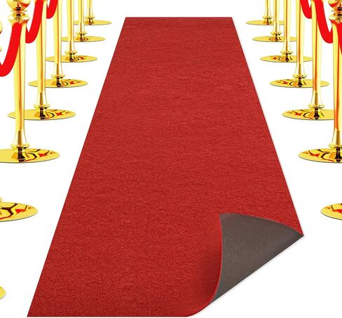 عداء السجاد الأحمر للحفلات 3 × 10 أقدام، ظهر مطاطي سميك للغاية غير قابل للانزلاق، سجادة عداء الممر الأحمر للخطوات، سجادة اللباد للحفلات الراقصة، زينة حفل الزفاف، مناسبة للاستخدام على المدى الطويل - 3 × 10 قدم in Kuwait