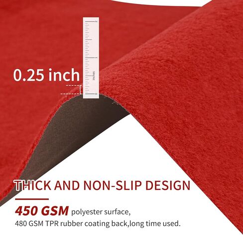 عداء السجاد الأحمر للحفلات 3 × 10 أقدام، ظهر مطاطي سميك للغاية غير قابل للانزلاق، سجادة عداء الممر الأحمر للخطوات، سجادة اللباد للحفلات الراقصة، زينة حفل الزفاف، مناسبة للاستخدام على المدى الطويل - 3 × 10 قدم in Kuwait
