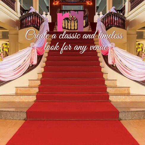 عداء السجاد الأحمر للحفلات 3 × 10 أقدام، ظهر مطاطي سميك للغاية غير قابل للانزلاق، سجادة عداء الممر الأحمر للخطوات، سجادة اللباد للحفلات الراقصة، زينة حفل الزفاف، مناسبة للاستخدام على المدى الطويل - 3 × 10 قدم in Kuwait