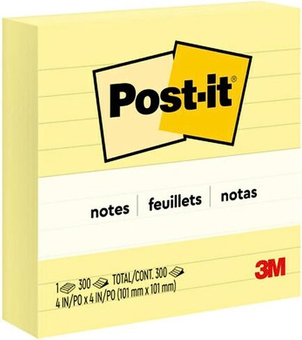 Post-it Notes 4x4 in, 2 Pads, America's’s #1 Favorite Sticky Notes, Canary Yellow, Clean Removal, Recyclable (675-YL-2PK) in Saudi Arabia