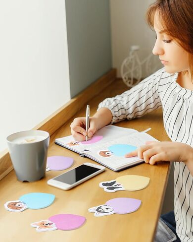 16 وسادة ملاحظات لاصقة للكلاب، لوحات مذكرة لاصقة على شكل حيوان Kawaii، مفكرة ذاتية اللصق مقاس 3.8 × 2.7 بوصة، 480 ورقة لمحبي الكلاب، لوازم المدرسة والمكتب المنزلي (الكلب) in Kuwait