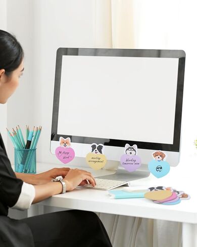 16 وسادة ملاحظات لاصقة للكلاب، لوحات مذكرة لاصقة على شكل حيوان Kawaii، مفكرة ذاتية اللصق مقاس 3.8 × 2.7 بوصة، 480 ورقة لمحبي الكلاب، لوازم المدرسة والمكتب المنزلي (الكلب) in Kuwait