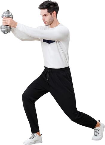 Men’s Fleece Joggers Lightweight Stretchable Sweatpants with Pockets for Gym, Running, Hiking Casual Wear in Saudi Arabia