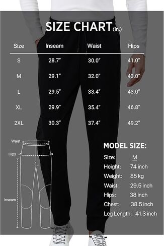 Men’s Fleece Joggers Lightweight Stretchable Sweatpants with Pockets for Gym, Running, Hiking Casual Wear in Saudi Arabia