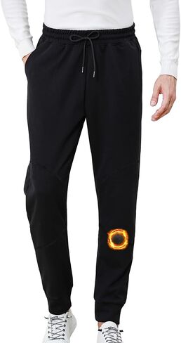 Men’s Fleece Joggers Lightweight Stretchable Sweatpants with Pockets for Gym, Running, Hiking Casual Wear in Saudi Arabia